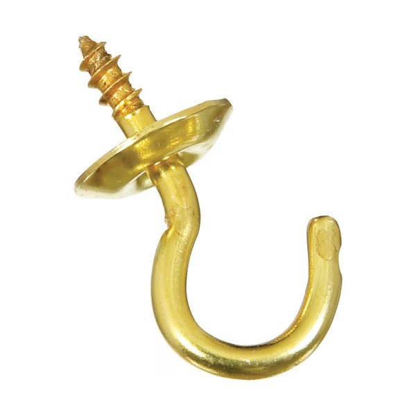 CUP HOOK SOL BRASS 1/2